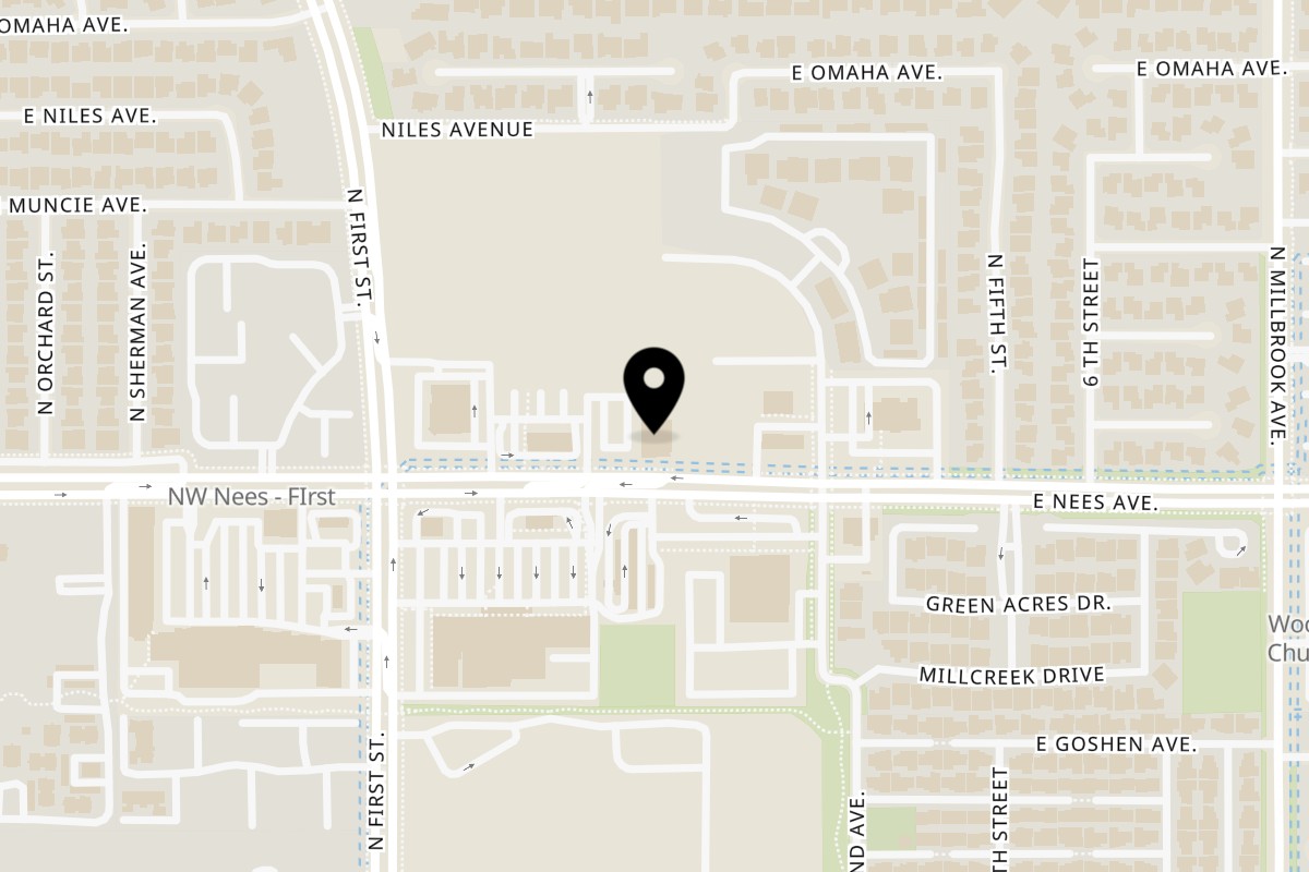 Map showing the location of Sakura Chaya Sakura Chaya Fresno on 690 E Nees Ave in Fresno